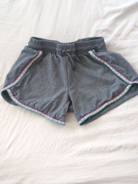 Athleta Girl Gray Shorts with Multicolor Trim Size M 8-10